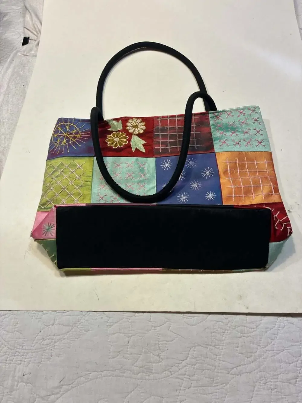 Circa Asia 100% Silk Embroidered Patchwork Tote Bag